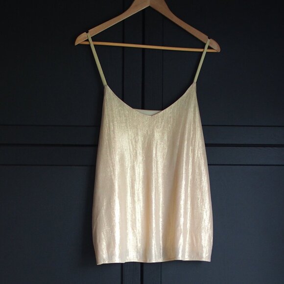 Gold Metallic Dressy Tank Top - Picture 1 of 4